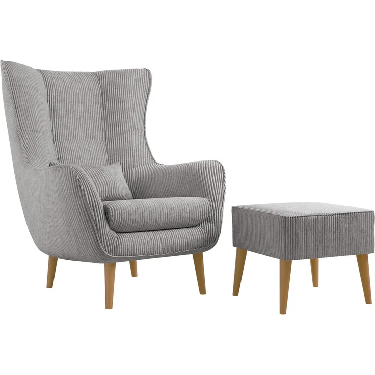 Sessel Lucio Cord (Farbe: Poso 110, mit Fußbank) – Bild 1