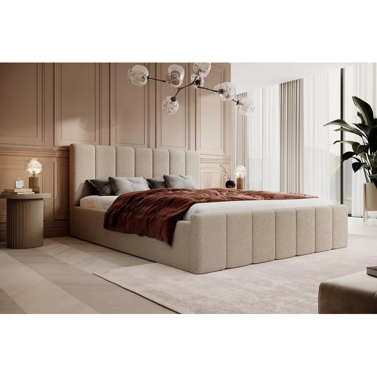 Compleo Polsterbett Boucle FLAV Stauraumbett, Doppelbett, Modern und Elegant (Slim, Designerbett), 120/140/160/180, Modern Schlafzimmer – Bild 4