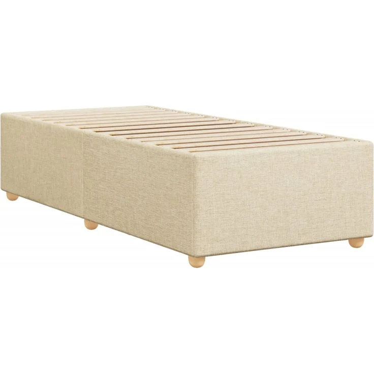 vidaXL Bettgestell ohne Matratze Creme 90x190 cm Stoff 3284699 – Bild 6