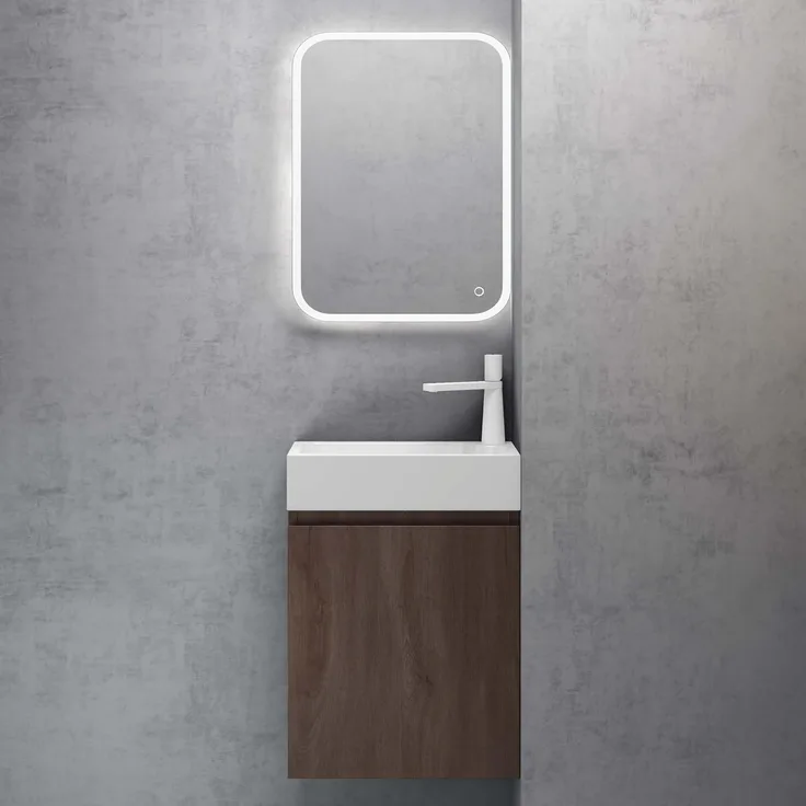 doporro Badmöbel-Set mit Waschbecken Waschtischunterschrank Wandmontage SoftClose Pisa02