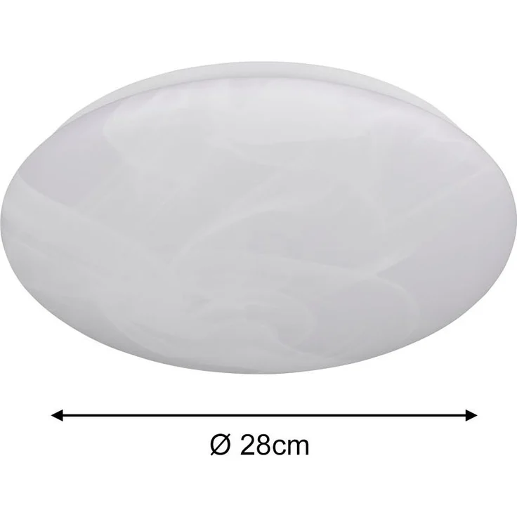 LED Deckenleuchte UMBRIA flach, Weiß marmoriert, rund Ø 28cm – Bild 4
