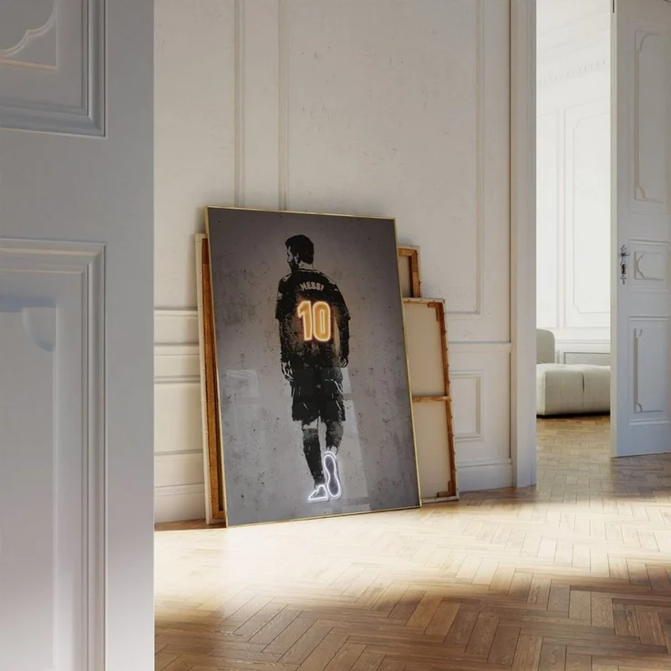 JUSTGOODMOOD Poster Premium ® Lionel Messi Poster · Neon Effekt Trikot Nr 10 · ohne Rahmen – Bild 3