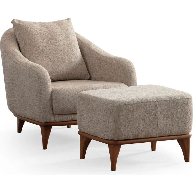 Sitzgruppe/Sofa Set - Wohnzimmergarnitur "Calathea" 3+2+1 + Hocker-Beige – Bild 15