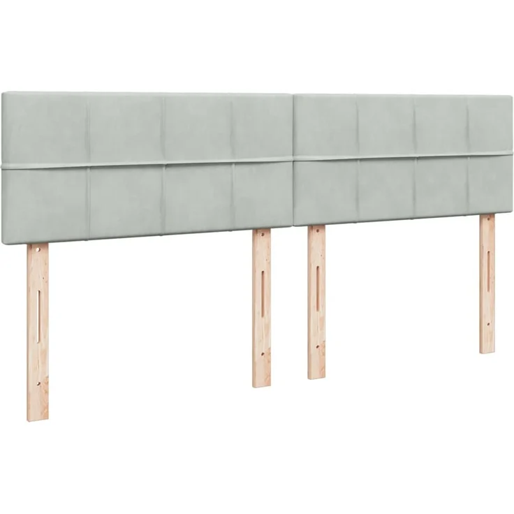 vidaXL Boxspringbett mit Matratze Hellgrau 180x200 cm Samt 3287806 – Bild 5