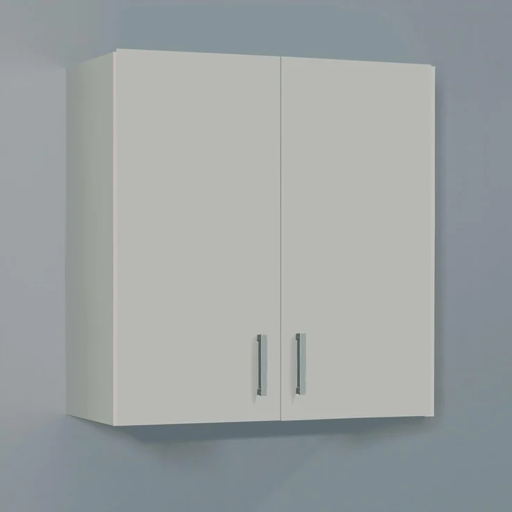 Habitdesign, Hängeschrank – kompakter Mehrzweckschrank in Mattweiß mit 2 Türen und Regalfächern, ideal für Bad, Küche oder Waschküche, Maße: 59 x 60 x 26,5 cm (B x H x T) – Bild 6
