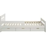 OTTO home Kinderbett "TIMMO " BESTSELLER, inklusive 3 Schubkästen, bodentief, mit Rausfallschutz, zertifiziertes Massivholz