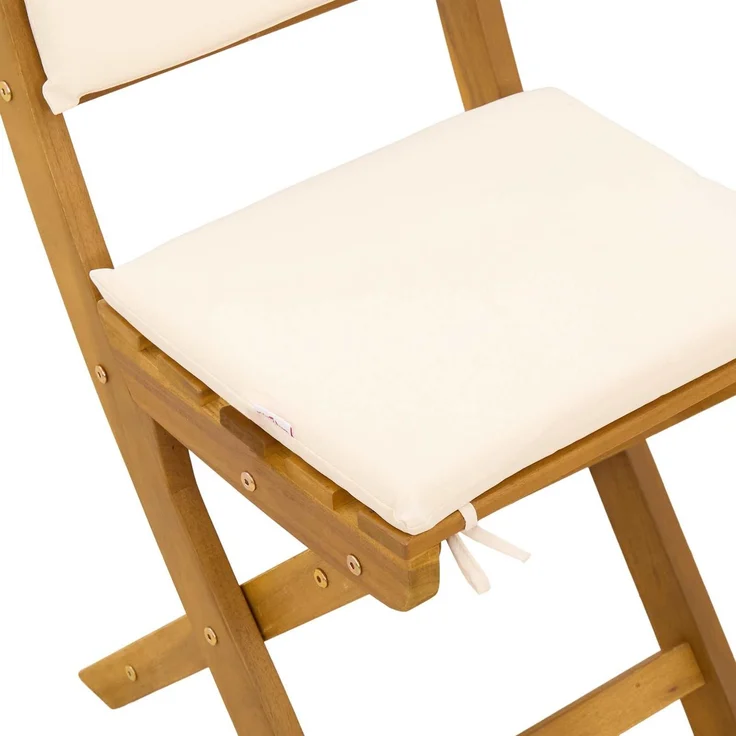 vidaXL Außen Bistro-Stühle 8 stk. Cremeweiß Massivholz Akazie 3416294 – Bild 10