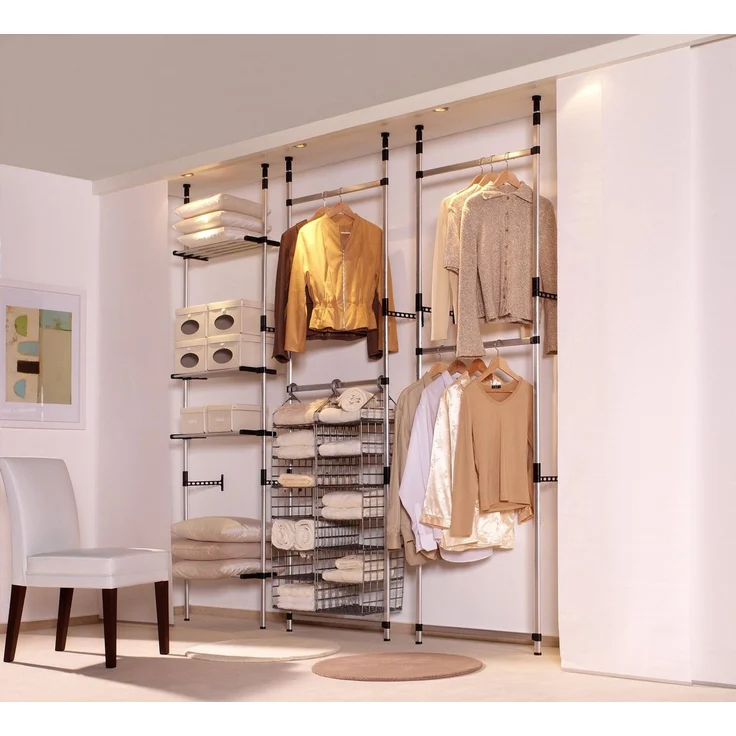 Ruco Teleskopregal, Aluminium/Kunststoff, ideal für begehbare Kleiderschränke – Bild 3