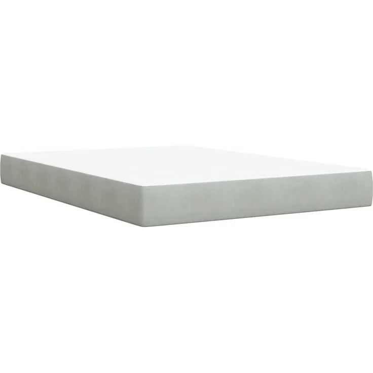 vidaXL Boxspringbett mit Matratze Hellgrau 140x190 cm Samt 3285281 – Bild 6