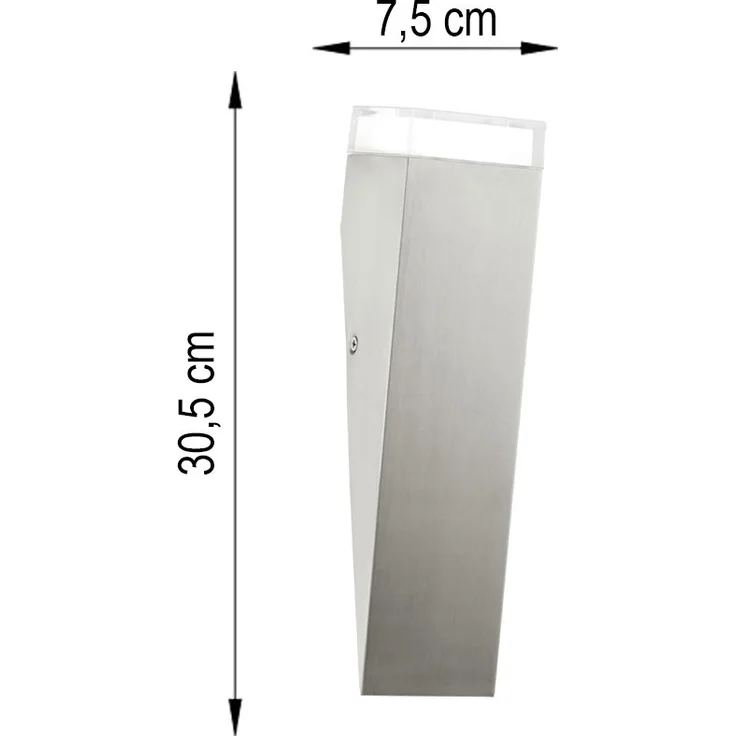 LED Wandleuchte, IP44, Edelstahl, silber, TABO – Bild 6