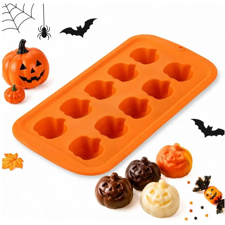CLTYQ Ausstechform Ausstechformen Kinder Set Backform Mini Halloween Silikonform, (2-St), Mini-Geister-Ausstechformen, DIY-Keksstempel mit 3D-Halloween