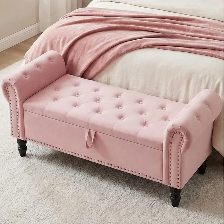 TLGREEN Bettbank Doppelter Hocker mit Stauraum, (Samt,Eleganz und Komfort mit Stauraum), Multifunktionsbank für Wohnzimmer,Schlafzimmer