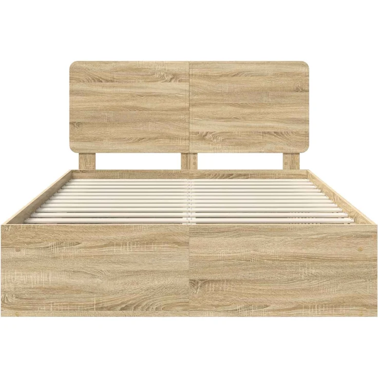 vidaXL Bettrahmen Sonoma 140 x 190 cm Massives Kiefernholz 3412490 – Bild 6