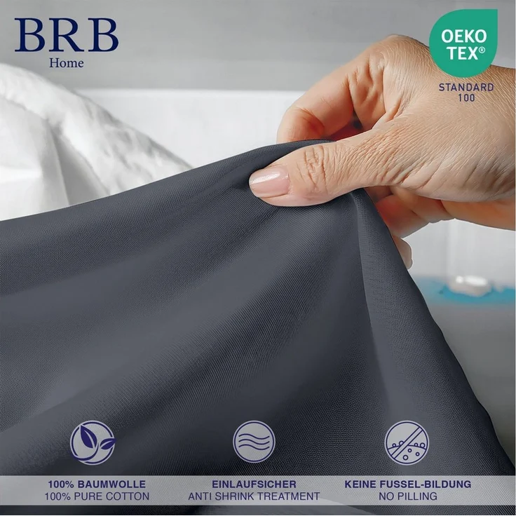 BRB HOME Spannbettlaken Spannbetttuch Jersey Baumwolle für Topper Boxspringbett, Baumwolle, Gummizug: Rundum, (1 Stück), Matratzen bis 27 cm Höhe, OEKO TEX Standard 100, Jersey Spannbetttuch – Bild 3