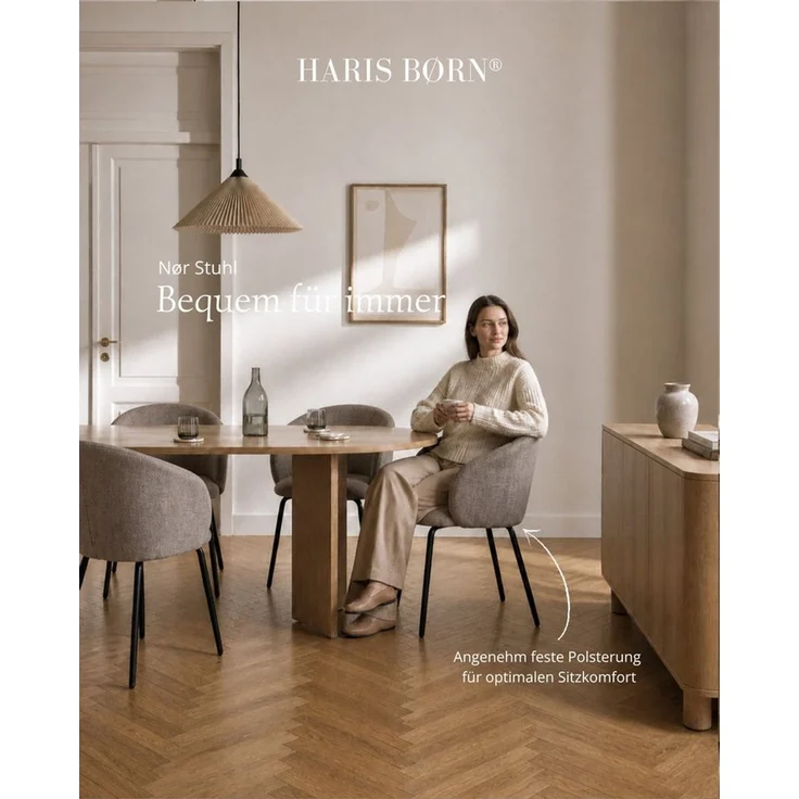 Haris Børn Esszimmerstuhl mit Armlehnen - Hochwertige Polsterstühle für Esszimmer (Set, 8 St), Premium Esszimmer Stühle & Wohnzimmer Stühle – Bild 3