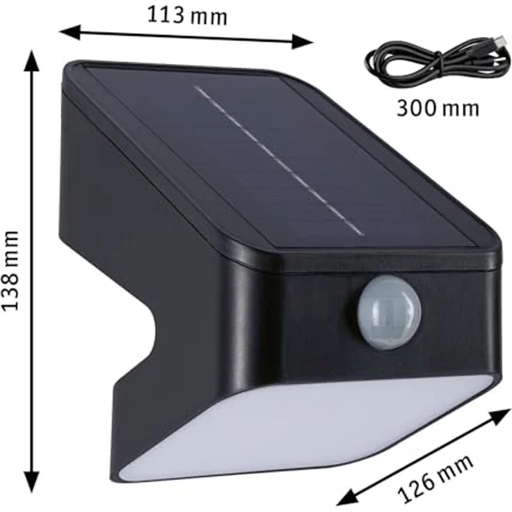 Paulmann 94608 Solar LED Wandfluter Lesly IP65 3000K Bewegungsmelder – Bild 7