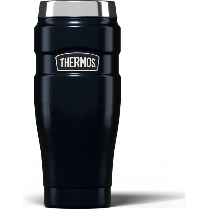 THERMOS STAINLESS KING Thermobecher aus Edelstahl blau 0,47l - Coffee to Go Becher, absolut dicht, spülmaschinenfest, 7h heiß & 18h kalt, mit Haken für Teebeutel, BPA-frei
