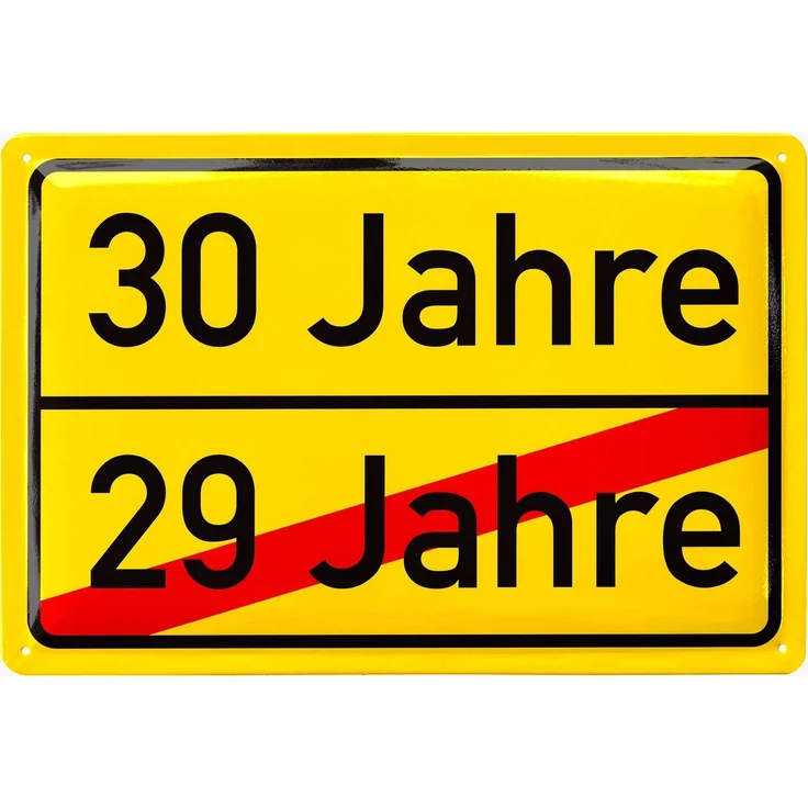 LANOLU Blechschild 30 Jahre Ortsschild - 20x30cm – Metall – Gelb – 20183 – Bild 1