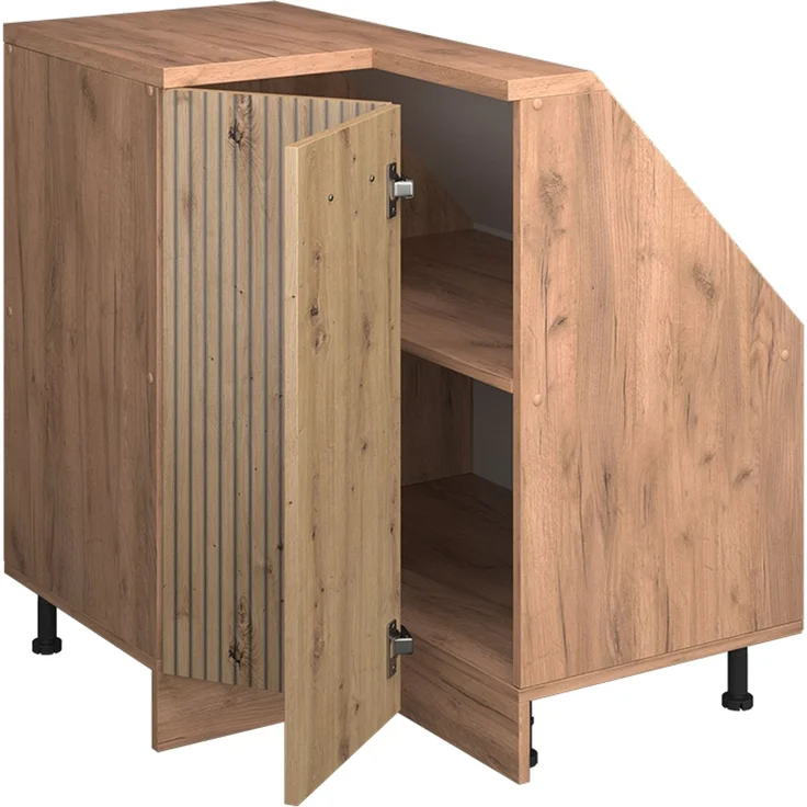 Eck-Küchenschrank für Dachschrägen R-Line Artisan-Eiche 75.6 cm mit 1 Tür Vicco – Bild 4