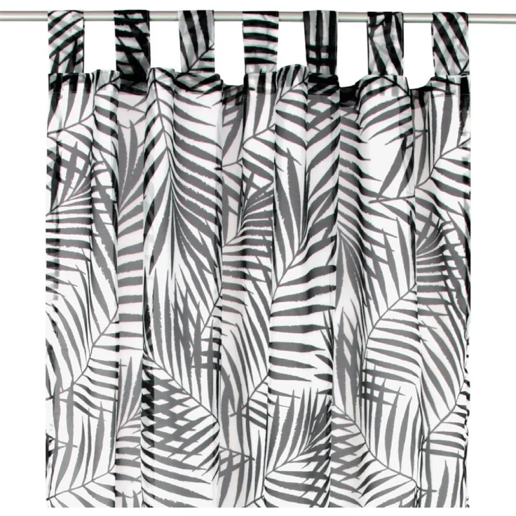 Arsvita Gardine (Black&White) Voile mit Schlaufen 140x245cm Schlaufenvorhang für zu Hause, transparente und moderne Fensterdekoration – Bild 4