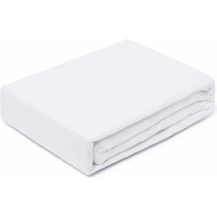 Molton Spannbettlaken 90-100 x 190-200 cm Weiss – Bild 2