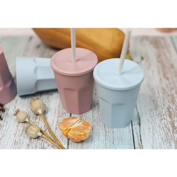 Engelland Becher Wiederverwendbare Plastikbecher mit Deckel und Strohhalm, 0,25 Liter, 10-tlg, Kunststoff, BPA-frei, spülmaschinengeeignet, lebensmittelecht, Temperaturbeständig – Bild 5