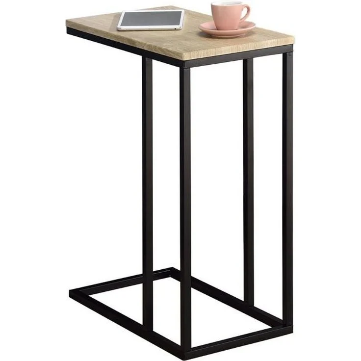 IDIMEX Beistelltisch DEBORA, Couchtisch mit Metallgestell aus MDF-Platte Sofatisch Schwarz/Eiche – Bild 3