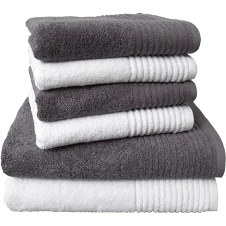 Dyckhoff Handtuch Set Brillant, Walkfrottee (Set, 6-St), mit Streifenbordüre,4 Handtücher (50x100cm), 2 Duschtücher (70x140cm) – Bild 2