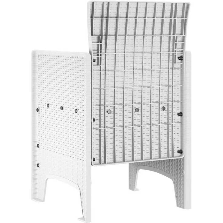 vidaXL Gartenstuhl mit Kissen 4 pcs Weiß 53 x 49 x 85 cm Polypropylen 847478 – Bild 5
