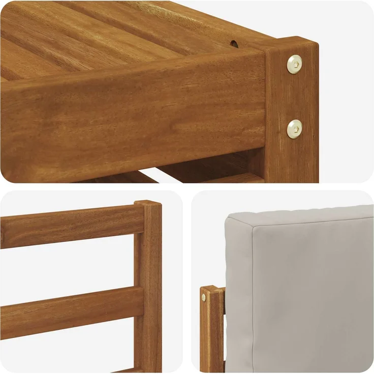 vidaXL Outdoor-Sofagarnitur 8 stk. 8-Sitzer Natur und Hellgrau 3375191 – Bild 8