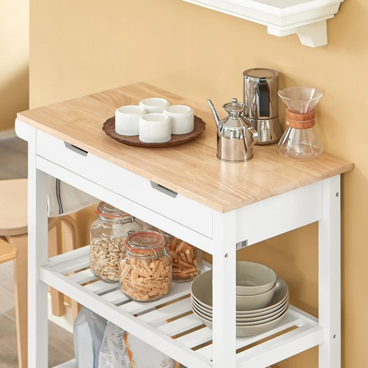 SoBuy FKW68-WN Kücheninsel, MDF, Lackiert, Weiß, 84 x 89 x 39 cm – Bild 5
