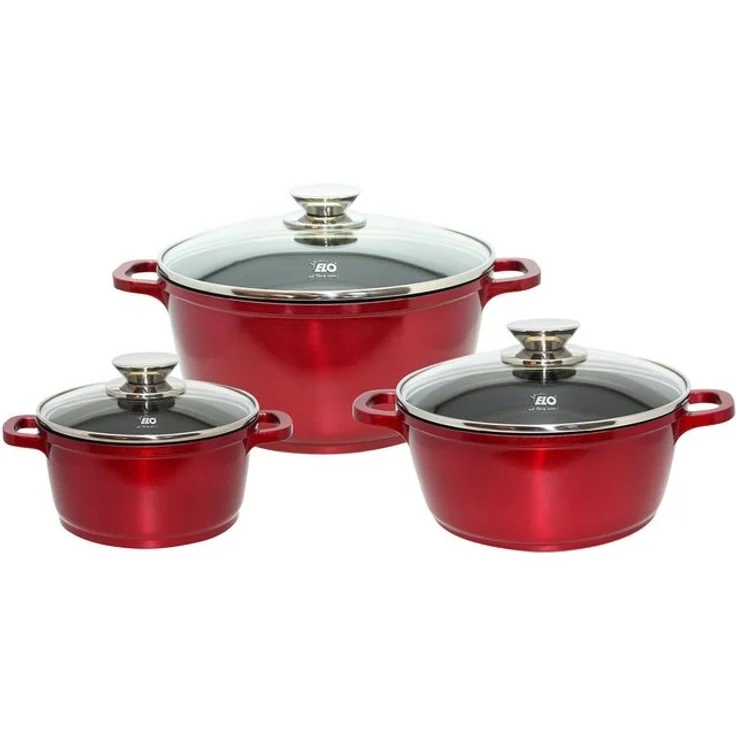 Elo Topf-Set Rubino Topfset 3-teilig, Aluminiumguss (Set, 6-tlg), mit Glitzer-Glamour-Effekt – Bild 4