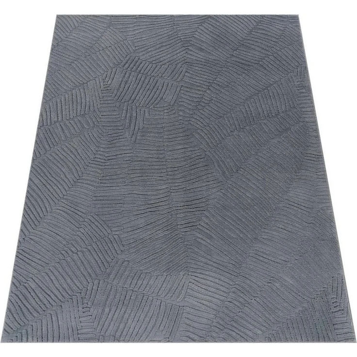 TaraCarpet Teppich Taipe-Pianta Hasenfell extra weich Hoch-Tief-Struktur, rechteckig, Höhe: 13 mm, Hasenfell Blätter anthrazit Wohnzimmer Schlafzimmer Esszimmer 60X110 – Bild 3