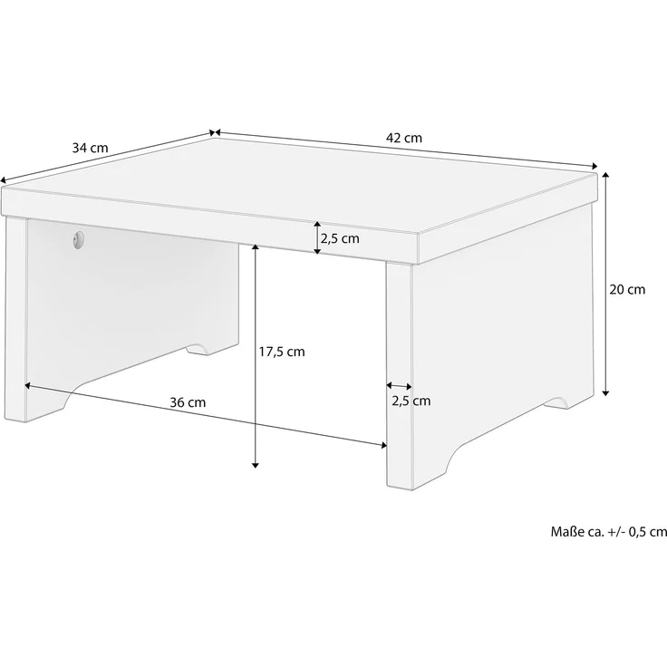 Nachtkästchen niedriger Nachttisch ohne Schublade Buche massiv lackiert 90.20-K16 – Bild 3