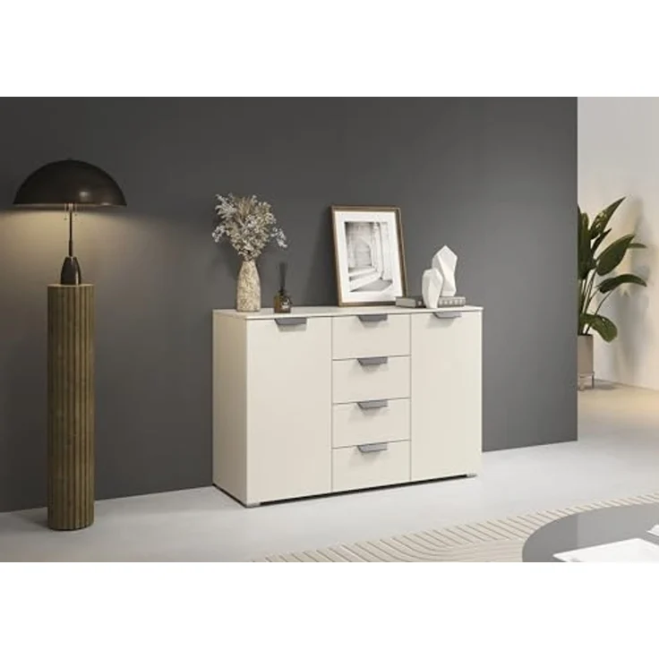 rauch Aditio Box, Kommode, 2-türig, 4 Schubladen, mit Softclose-Funktion, Farbe Beige, BxHxT 120x81x42cm – Bild 2