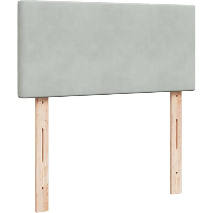 vidaXL Boxspringbett mit Matratze Hellgrau 90x200 cm Samt 3288504 – Bild 9