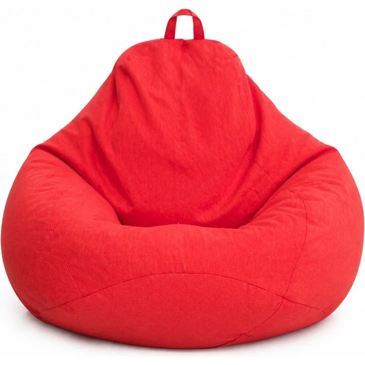 Sitzsack-Hülle ohne Füllmaterial, Rot, 90 x 110 cm, Stoffbezug für Innen- und Außenbereich – Bild 1