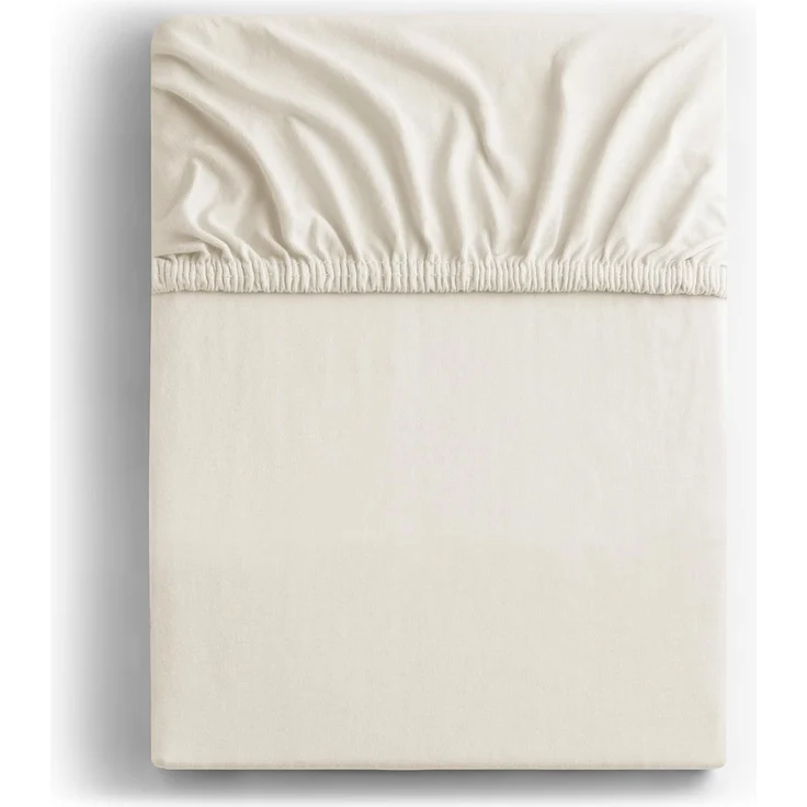DecoKing Spannbettlaken 200x220 220x240 cm Ecru Spannbetttücher Jersey 100% Baumwolle Boxspringbett Amber 200x220 220x240 – Bild 2