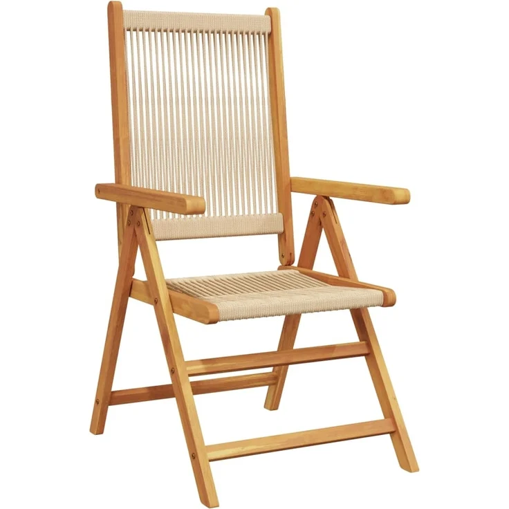vidaXL Gartenstuhl Verstellbar 4 Stk. Beige Massivholz Akazie 3214535 – Bild 2