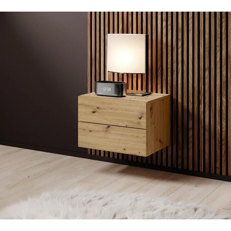 Nachtkommode >Cabo< in Artisan Eiche - 42x28x30cm (BxHxT)
