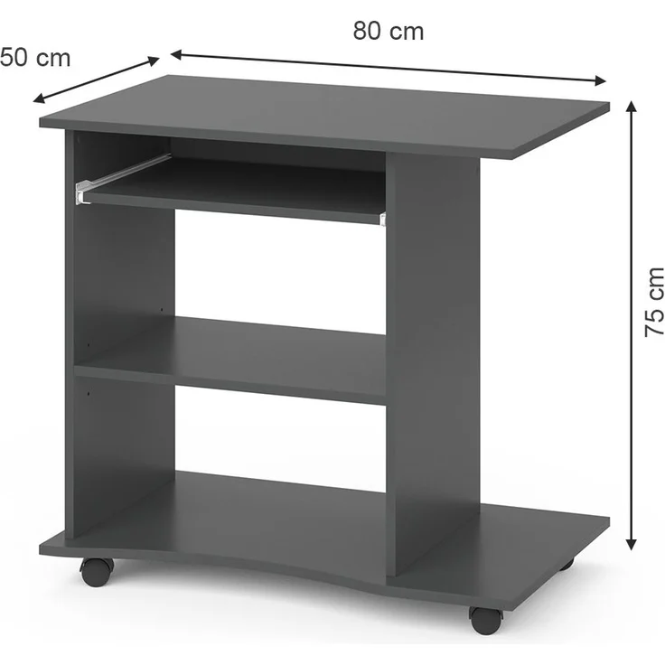 Schreibtisch Harm Anthrazit 80 x 50 cm Vicco – Bild 3