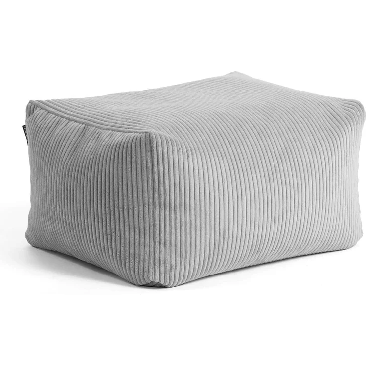 mokebo Pouf Der Ruhestifter (aus Cordstoff), Sitz-Hocker, Bodenkissen, Fußhocker oder Sitzkissen eckig in Grau