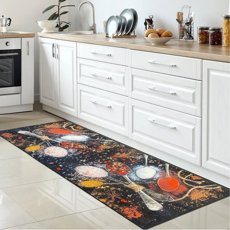 Carpetia Küchenläufer Küchenteppich Modern, rechteckig, Höhe: 5 mm, rutschhemmender Rücken, pflegeleicht, robust – Bild 5