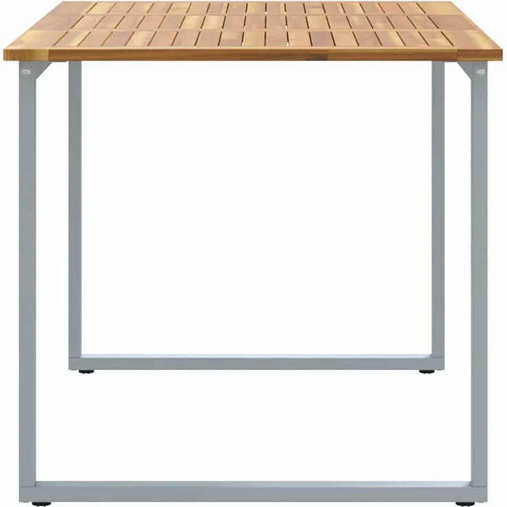 vidaXL Gartentisch Grau 140 x 80 x 75 cm Massivholz Akazie 4010594 – Bild 6