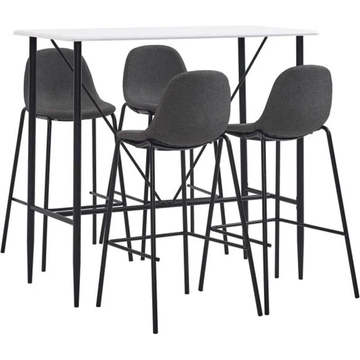 vidaXL 5-tlg. Bar-Set Stoff Dunkelgrau 3051186