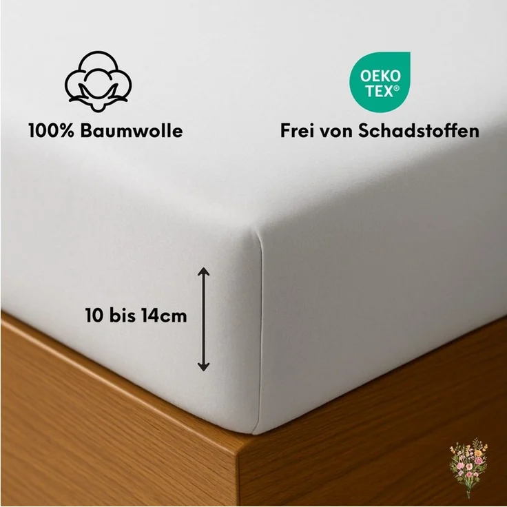 Strauss Home Spannbettlaken Premium Topper Spannbettlaken 150GSM für Matratzen-Topper 10cm Höhe, Gummizug: Rundumgummi, für Topper mit einer Höhe von 10cm, OEKO-TEX zertifiziert