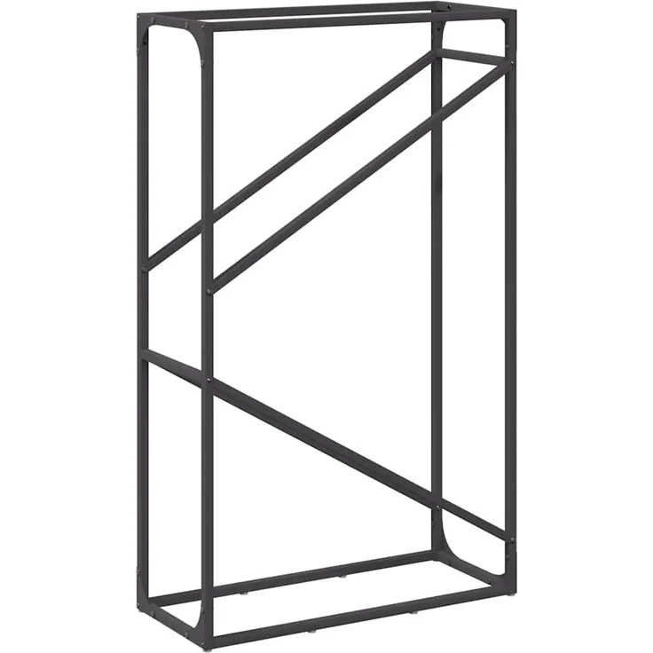 vidaXL Brennholzregal Schwarz 60x25x100 cm Kaltgewalzter Stahl 864327 – Bild 6