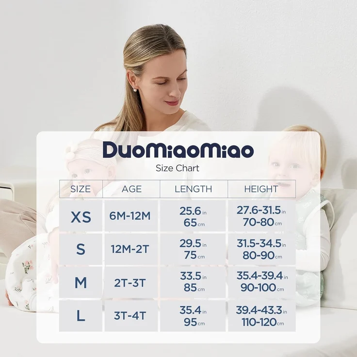 Duomiaomiao Baby Schlafsack, 1x Ganzjahresschlafsack, 1.5tog-beige Panda, 75cm / Babygröße 80-90cm, 100% Baumwolle – Bild 3