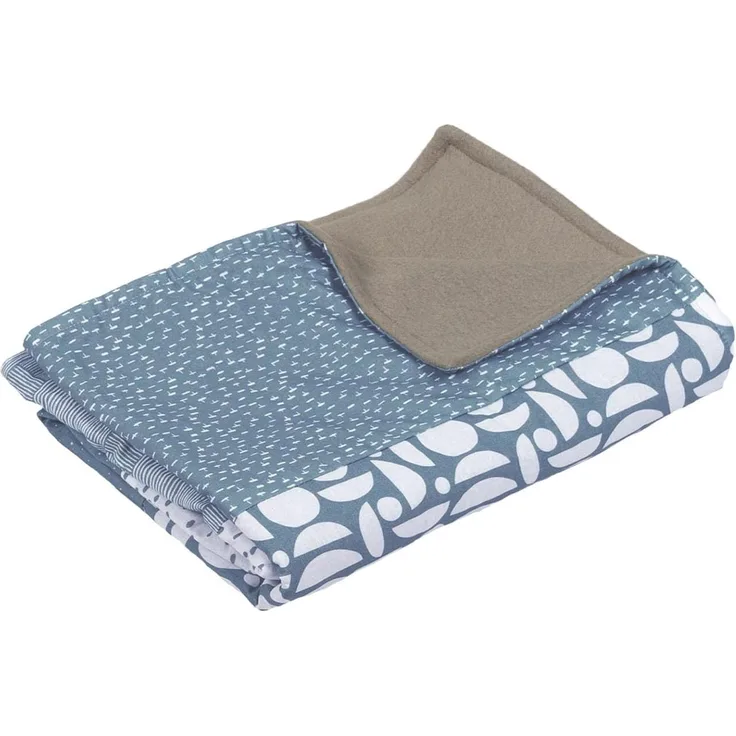 ULLENBOOM ® Babydecke 70x100 cm, Blau (Made in EU) - Aus Baumwolle & flauschigem Fleece (OEKO-TEX Standard), Baby Decke Neugeborenen, ideal als Kinderwagendecke oder Kuscheldecke