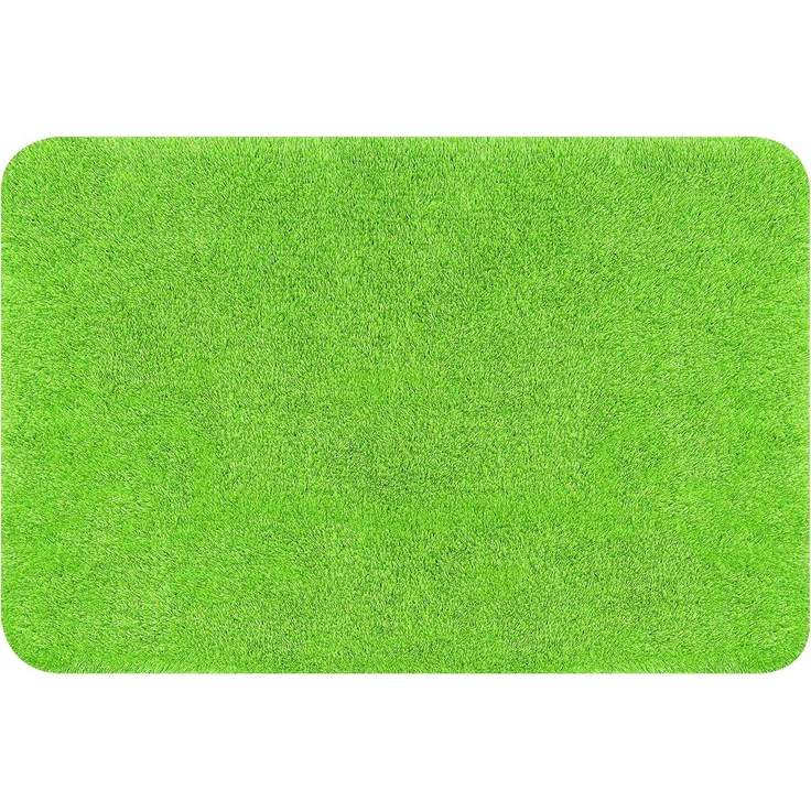 Spirella Badteppich Badvorleger Duschvorleger "Brizzolo Supersoft" Hochflor waschbar, rutschfest Badematte 55x65 cm – Grün